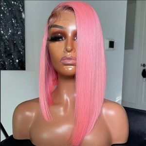 Pink Straight Lace Front Wigs 13x4 Hd Frontal Wig 250% Human Hair Wig